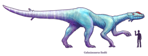 Galaxiasaurus lindii scale comparison to a human.